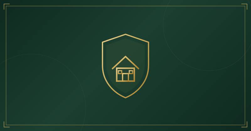 Shield protecting a family home, symbolizing asset protection from long-term care costs
